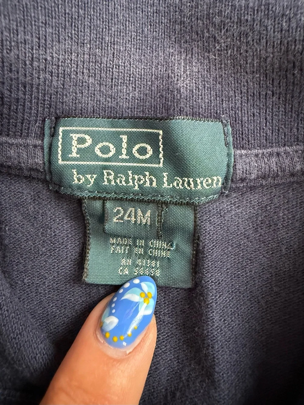 Ralph Lauren Vintage RLPC Yacht Club Navy Polo Shirt boys sz: 24M